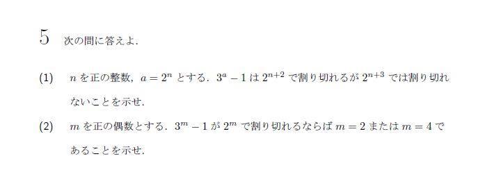 京都大学 2010年 理系 第5問（乙） 問題画像