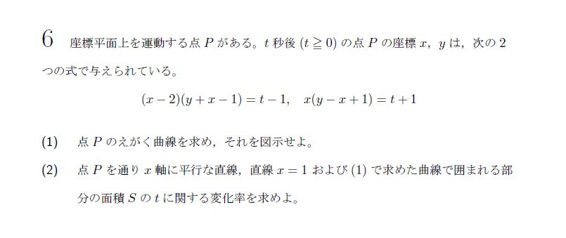 北海道大学 1964年 理系 第6問 解説