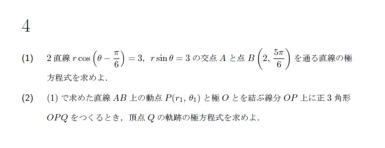 北海道大学 1972年 理系 第4問 問題画像
