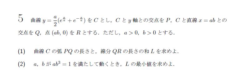 北海道大学 1988年 理系 第5問 問題画像
