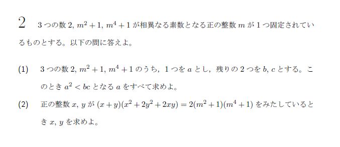 名古屋大学 2020年 理系 第2問 解説