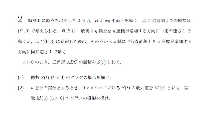 東京大学 2001年 文系 第2問 問題画像