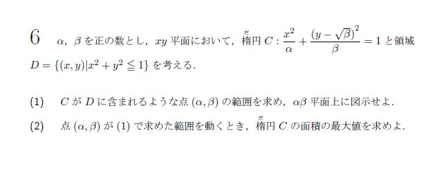 東京大学 1996年 理系 第6問 問題画像