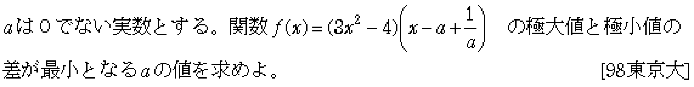 数学2 グラフ・増減・極値 問題 1 問題画像