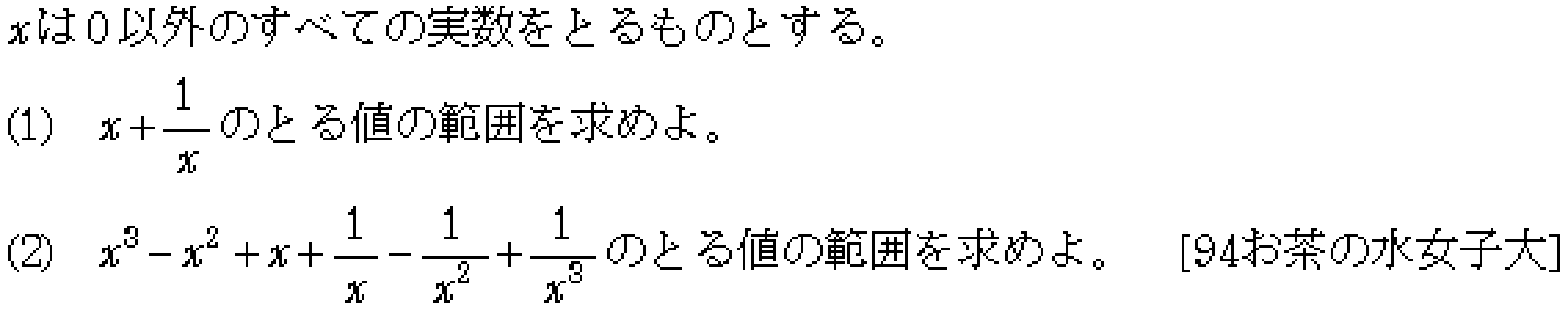 数学2 最大最小・解の個数 問題 4 問題画像